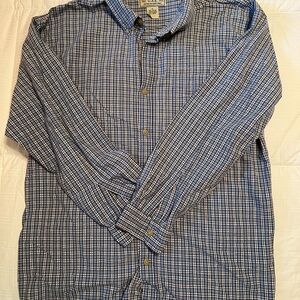EUC US Expedition U.S.E. Men's Blue Long sleeve Plaid Shirt Size XL